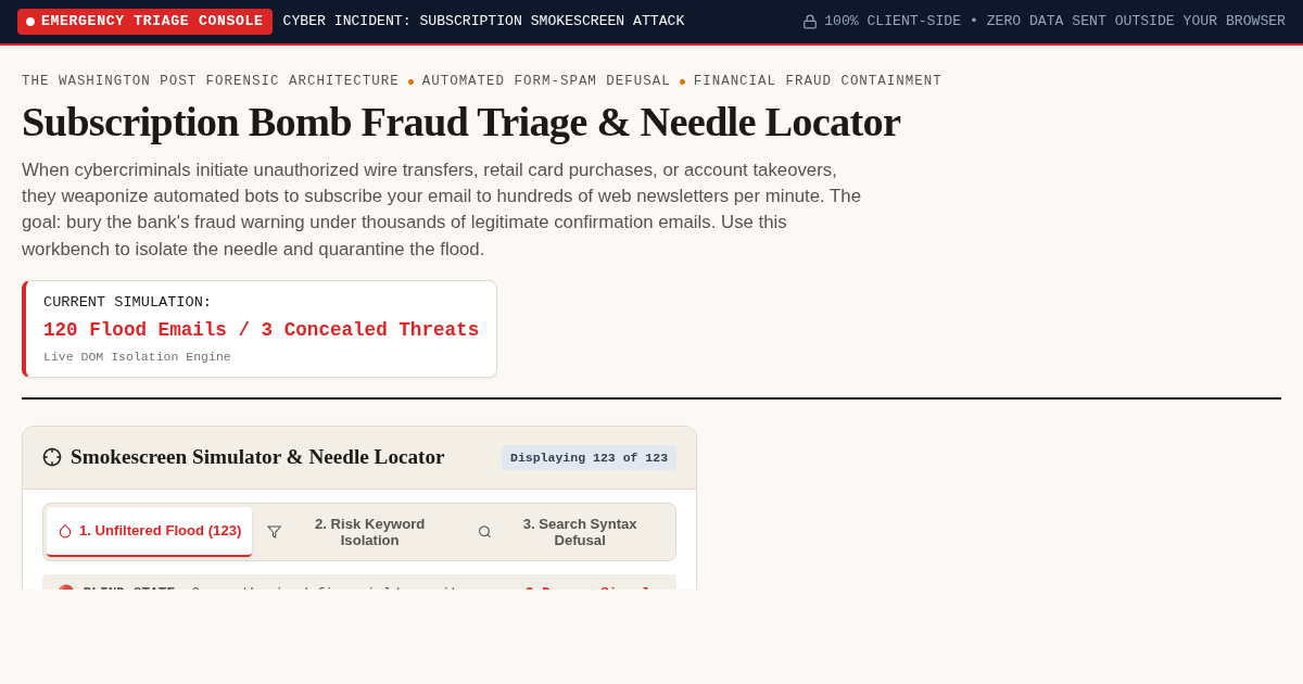 Subscription Bomb Fraud Triage Workbench & Emergency Filter Generator preview