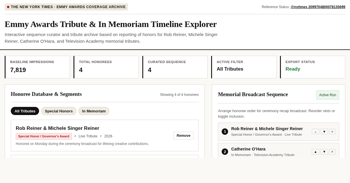 Emmy Awards Tribute & In Memoriam Timeline Explorer preview