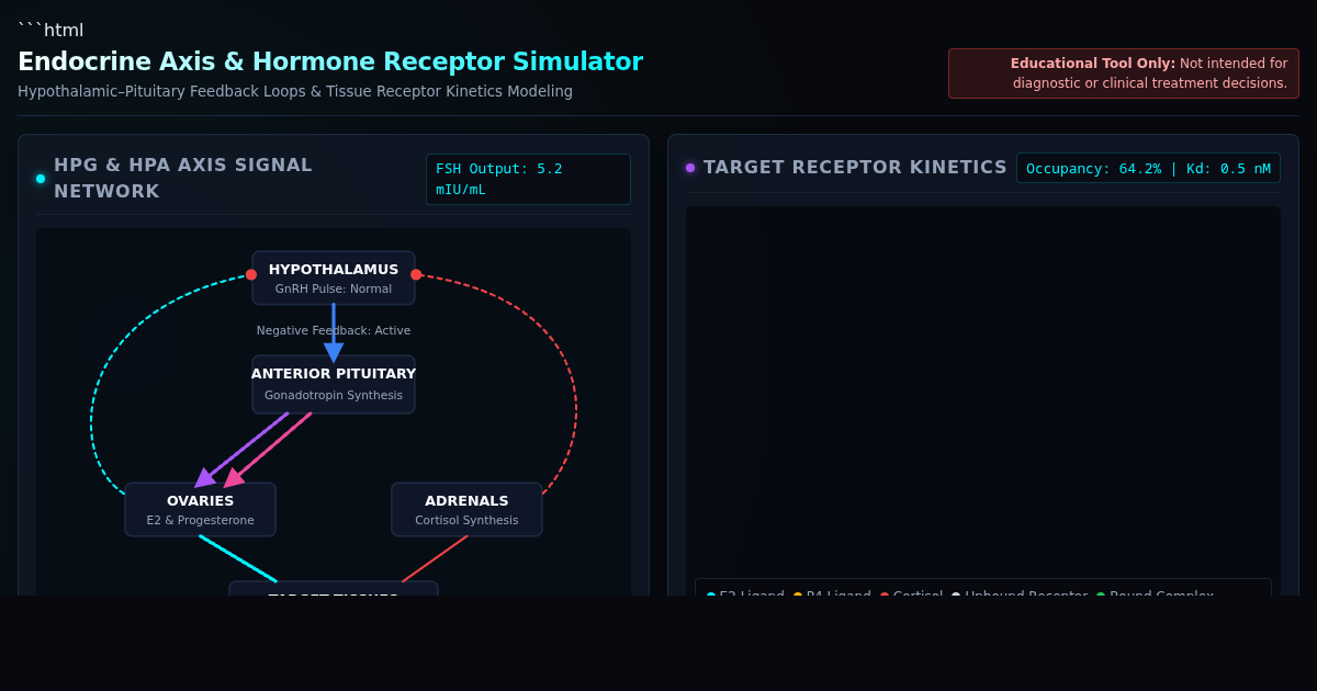 Endocrine Axis & Hormone Receptor Dynamics Simulator preview