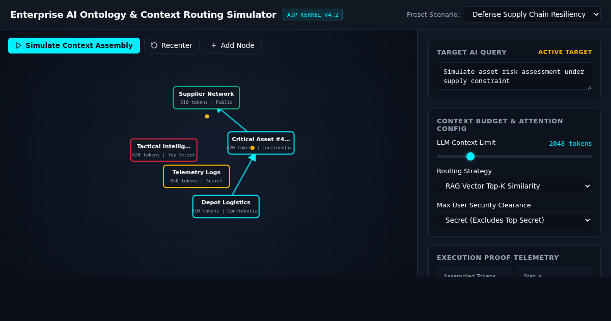 Enterprise AI Ontology & Context Routing Simulator preview