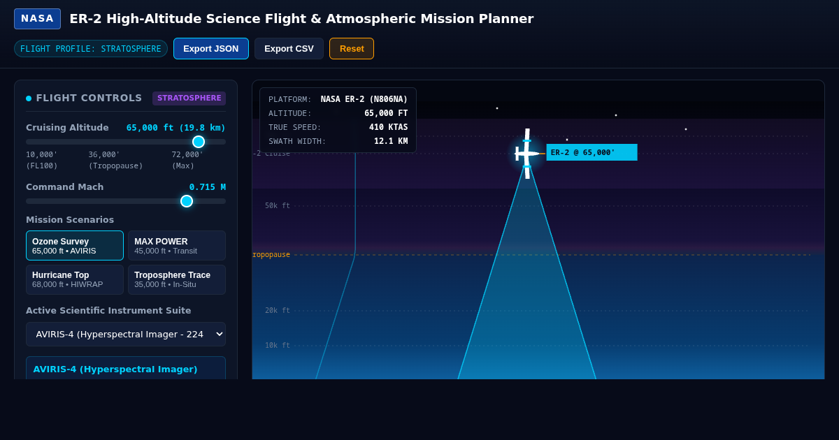 NASA ER-2 High-Altitude Science Flight & Atmospheric Mission Planner preview