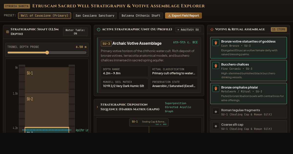 Etruscan Sacred Well Stratigraphy & Votive Assemblage Explorer preview