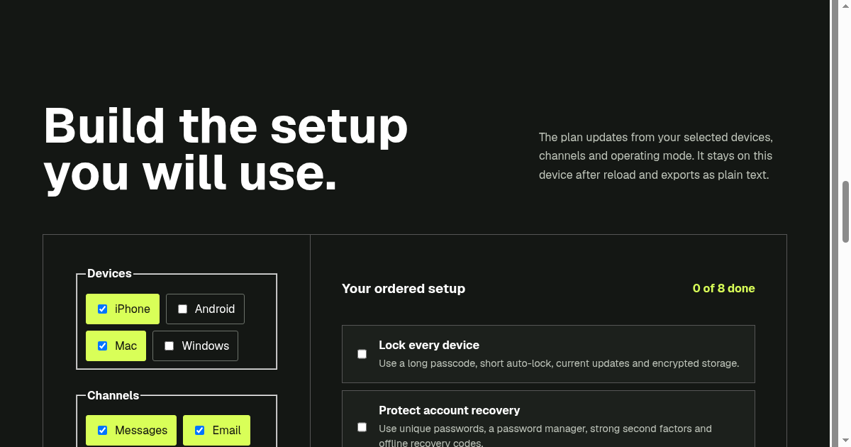 Private Comms Builder | A practical EU setup preview