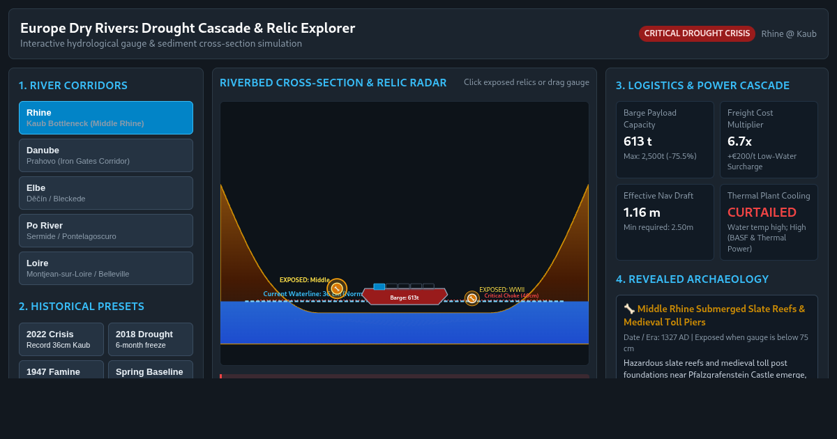 Europe Dry Rivers: Drought Cascade & Relic Explorer preview