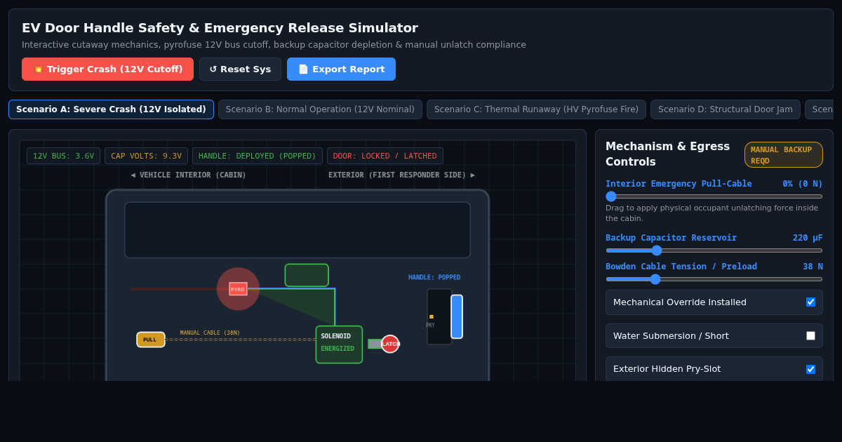 EV Door Handle Safety & Emergency Release Simulator preview