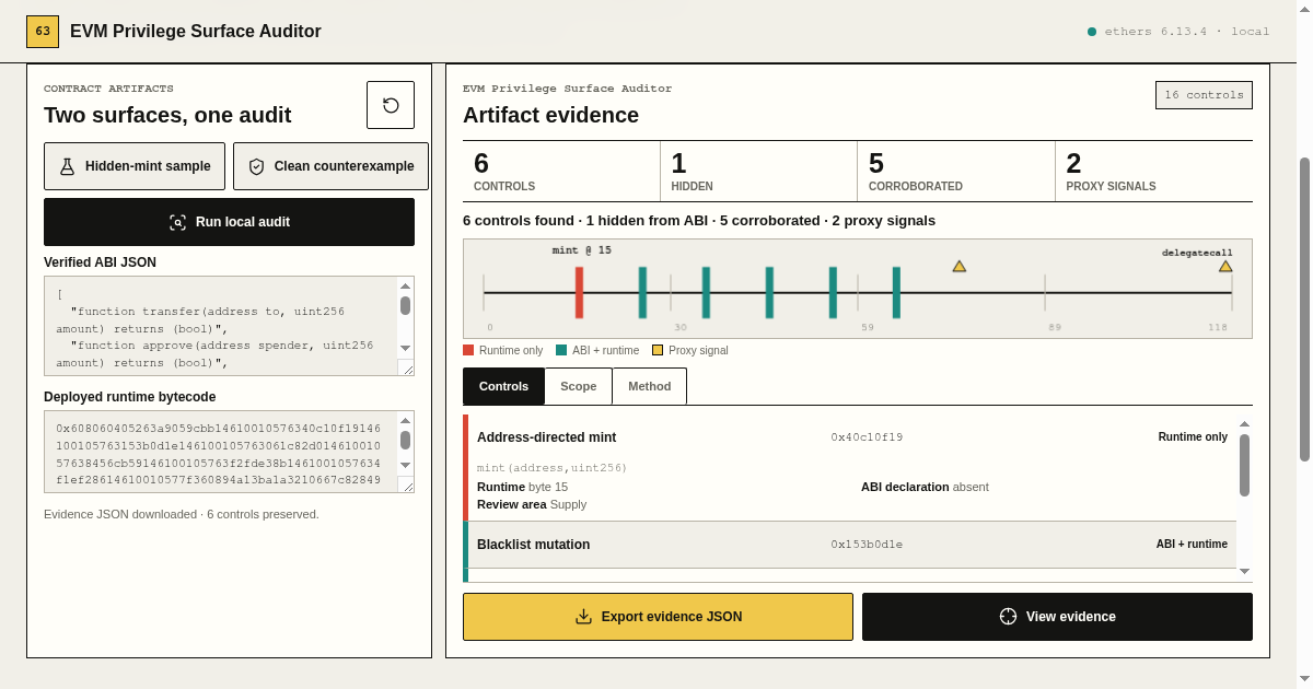EVM Privilege Surface Auditor preview