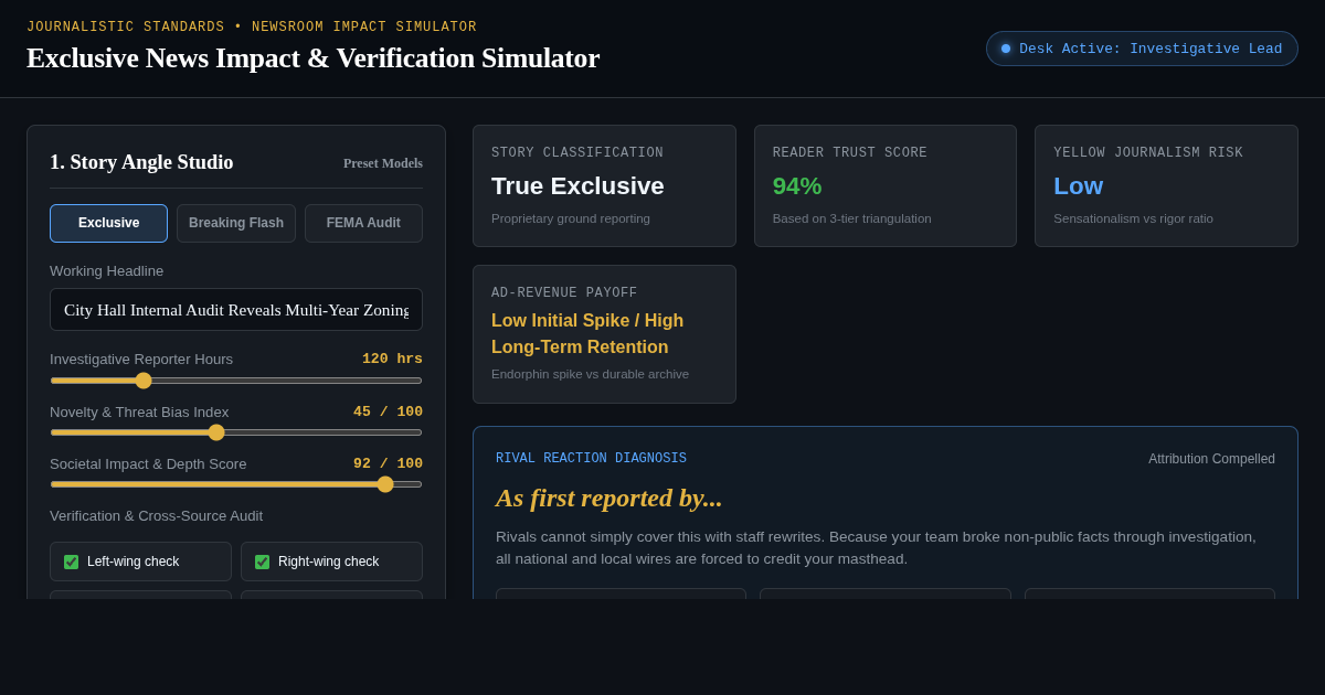 Exclusive News Impact & Verification Simulator preview