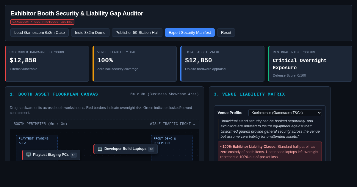 Exhibitor Booth Security & Liability Gap Auditor preview