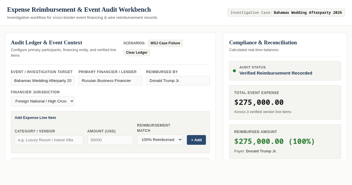 Expense Reimbursement & Event Audit Workbench preview