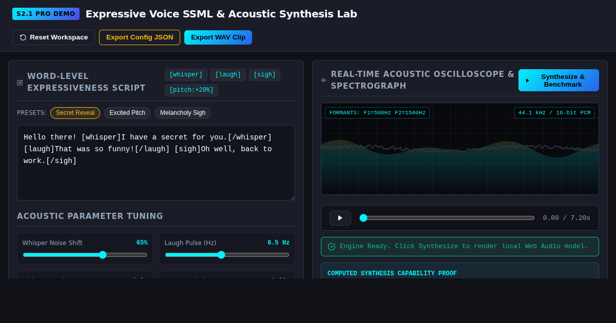 Expressive Voice SSML & Acoustic Synthesis Lab preview