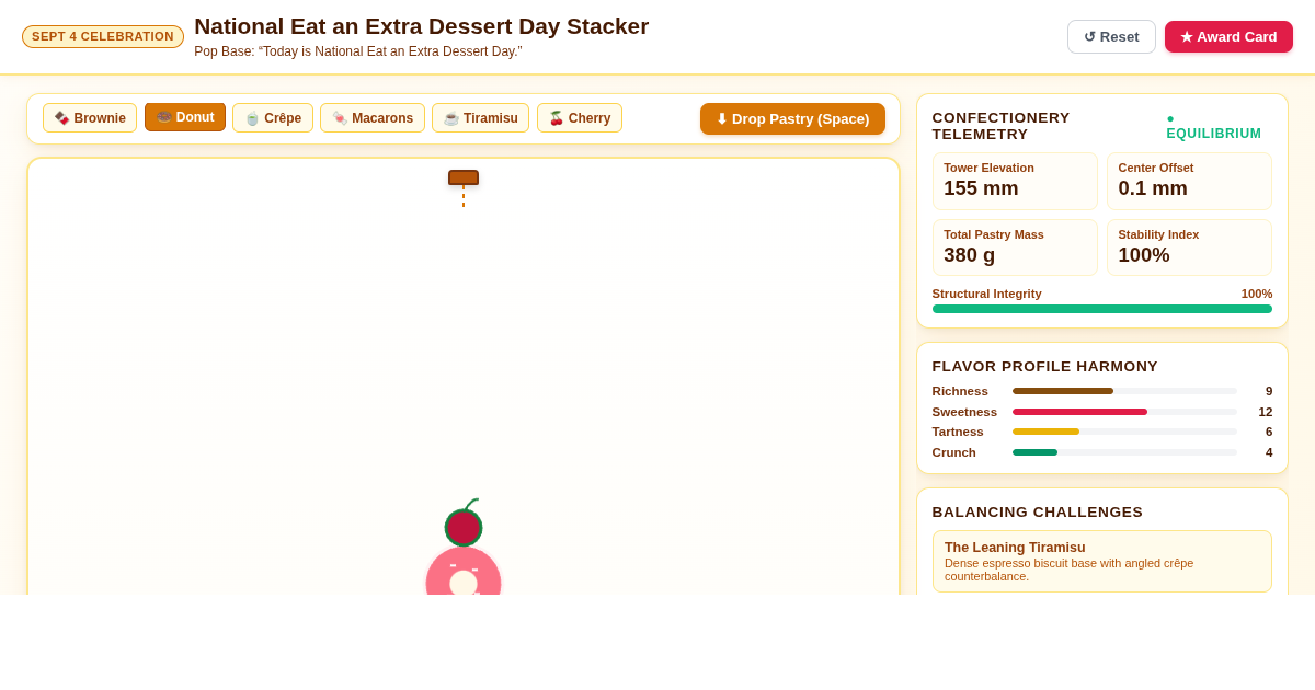 National Eat an Extra Dessert Day Physics Stacker preview