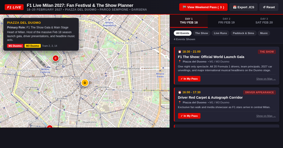F1 Live Milan 2027: Fan Festival & The Show Itinerary Planner preview