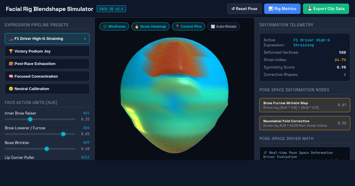 Facial Rig Blendshape Simulator: Next-Gen Character Expression Rigging preview