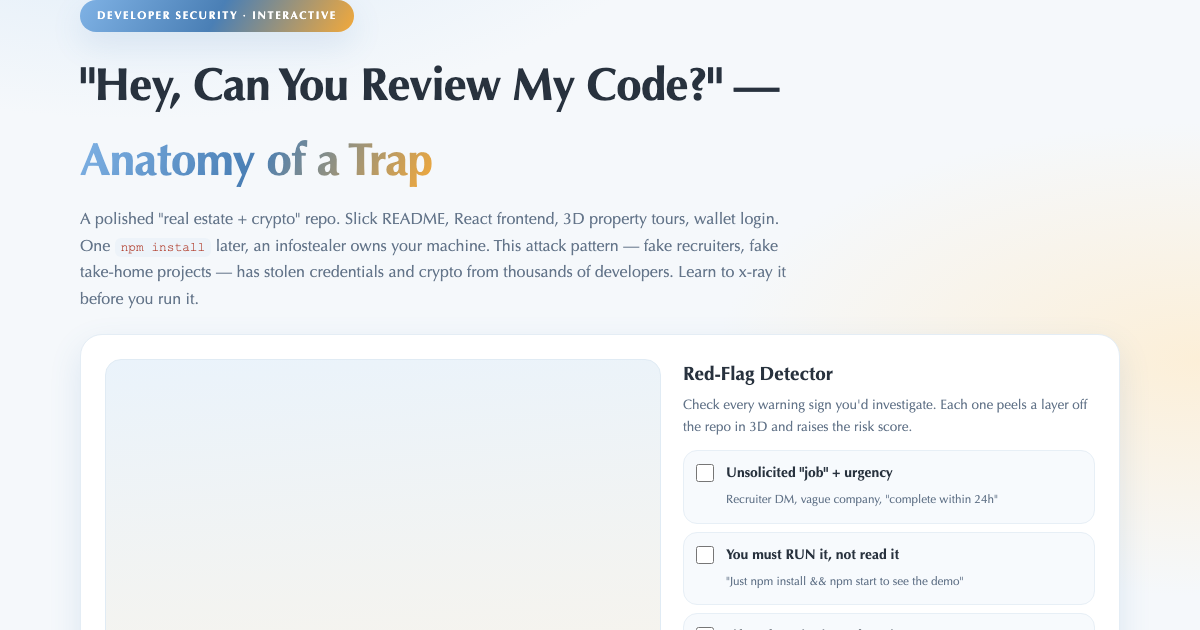 The "Review My Code" Trap: Malware Repo X-Ray preview