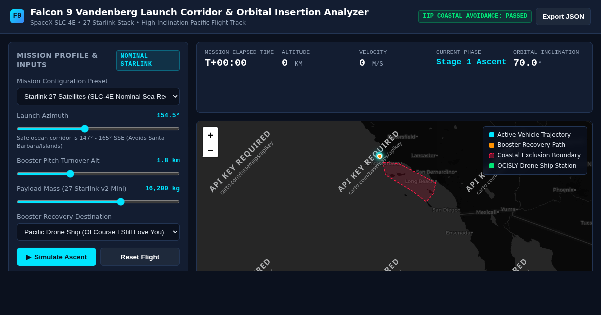 Falcon 9 Vandenberg Launch & Starlink Insertion Simulator preview