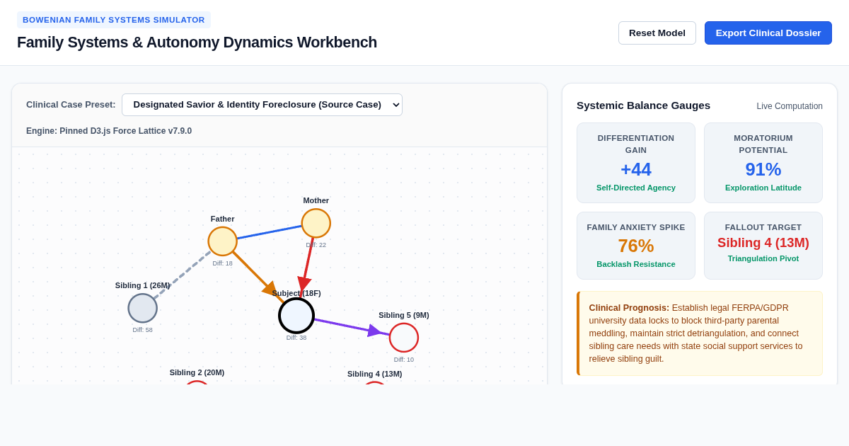 Family Systems & Autonomy Dynamics Workbench preview