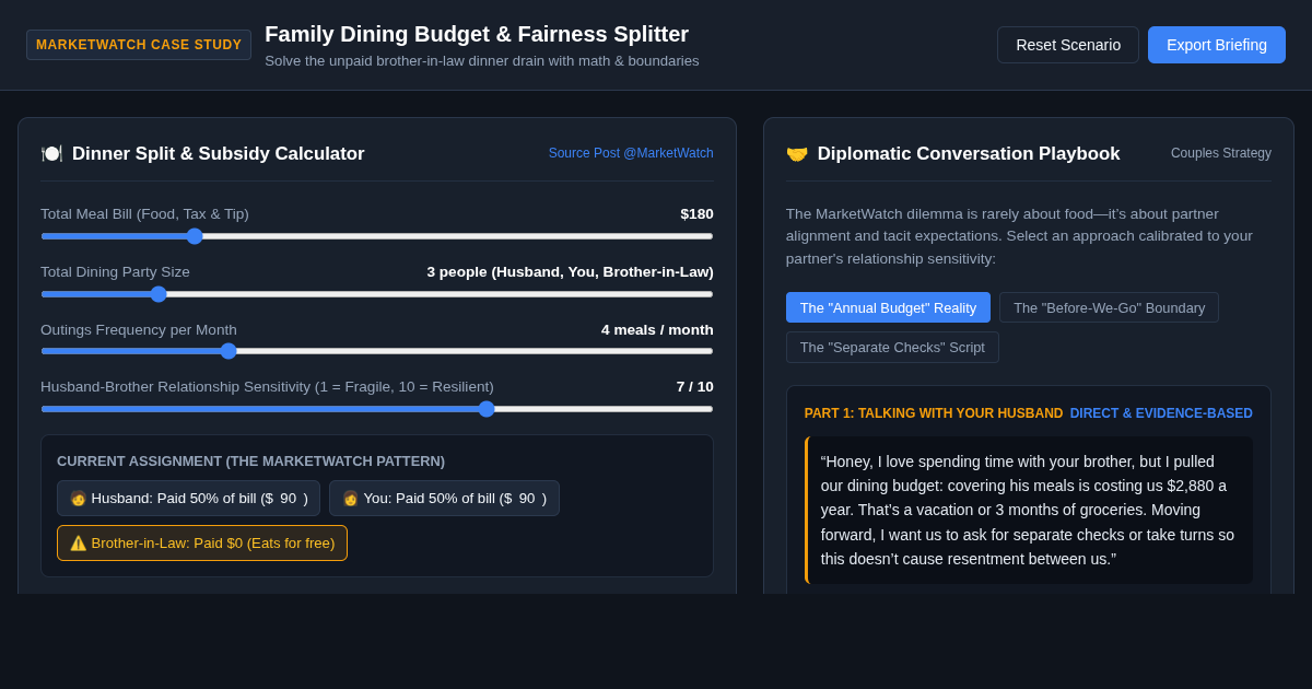 Family Dining Budget and Fairness Splitter preview