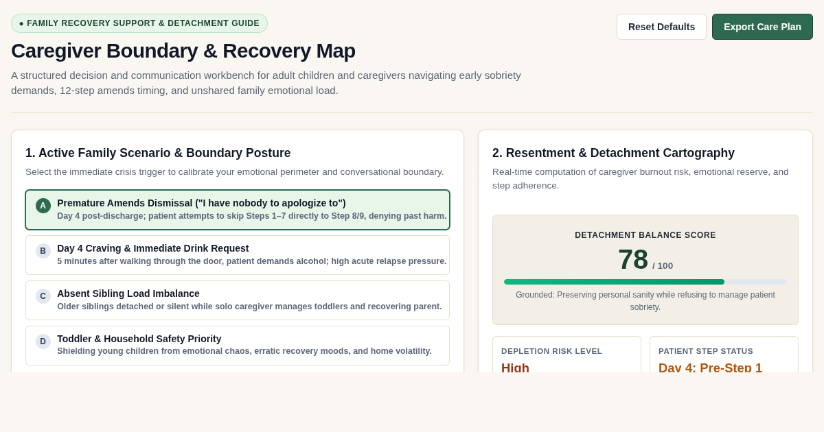 Caregiver Boundary & Recovery Map | Family Support Workbench preview