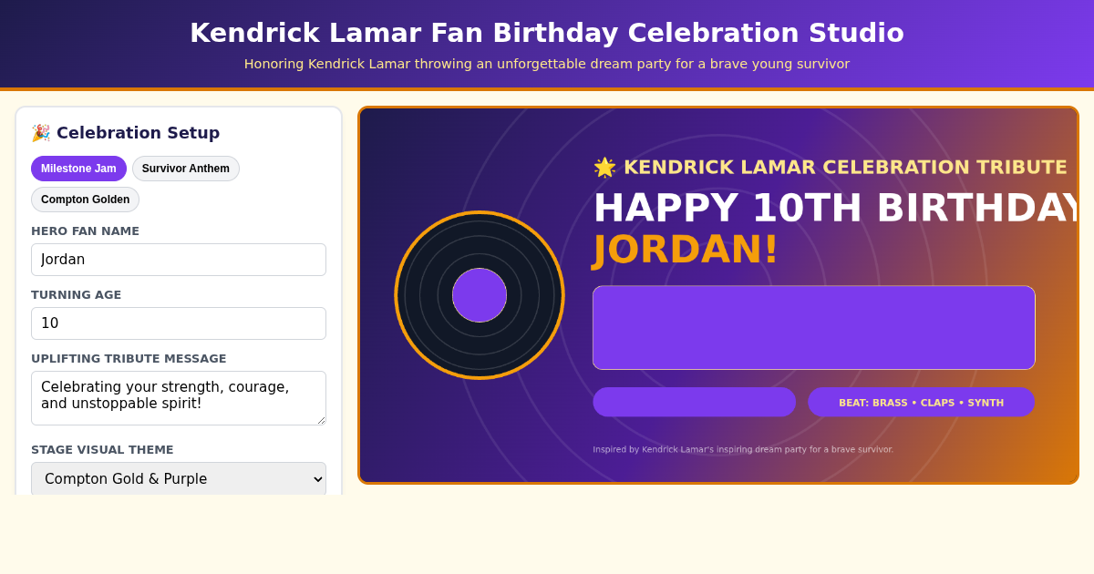 Kendrick Lamar Fan Birthday Celebration Studio preview