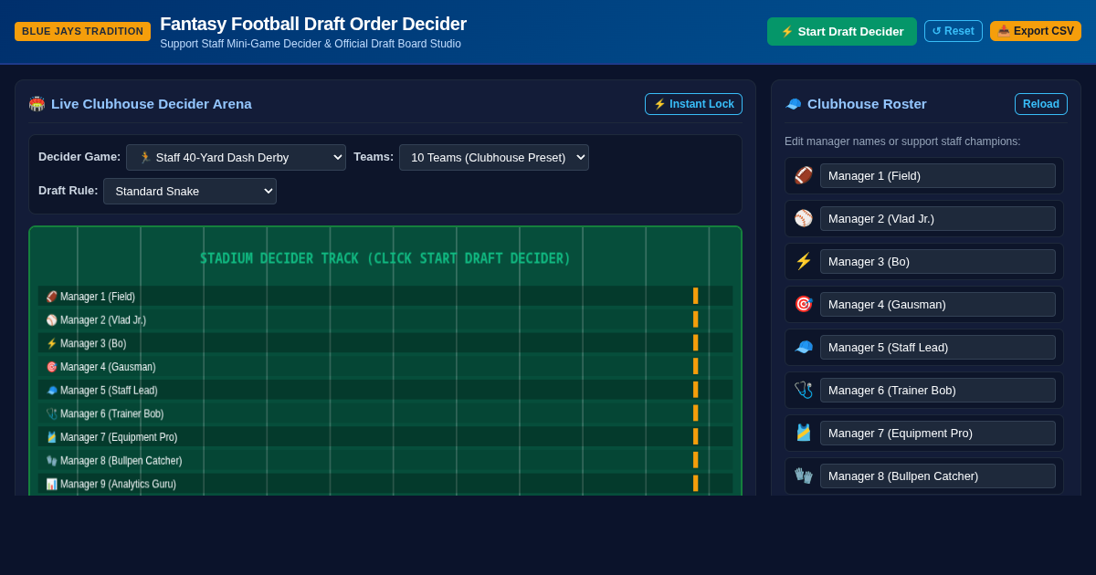 Fantasy Football Draft Order Decider & Board Studio preview