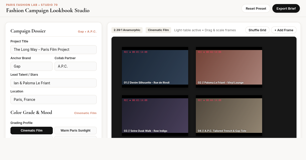 Fashion Campaign Lookbook Studio | Curate & Style Film Collaborations preview