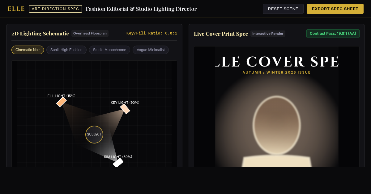 Fashion Editorial Art Director & Lighting Layout Composer preview