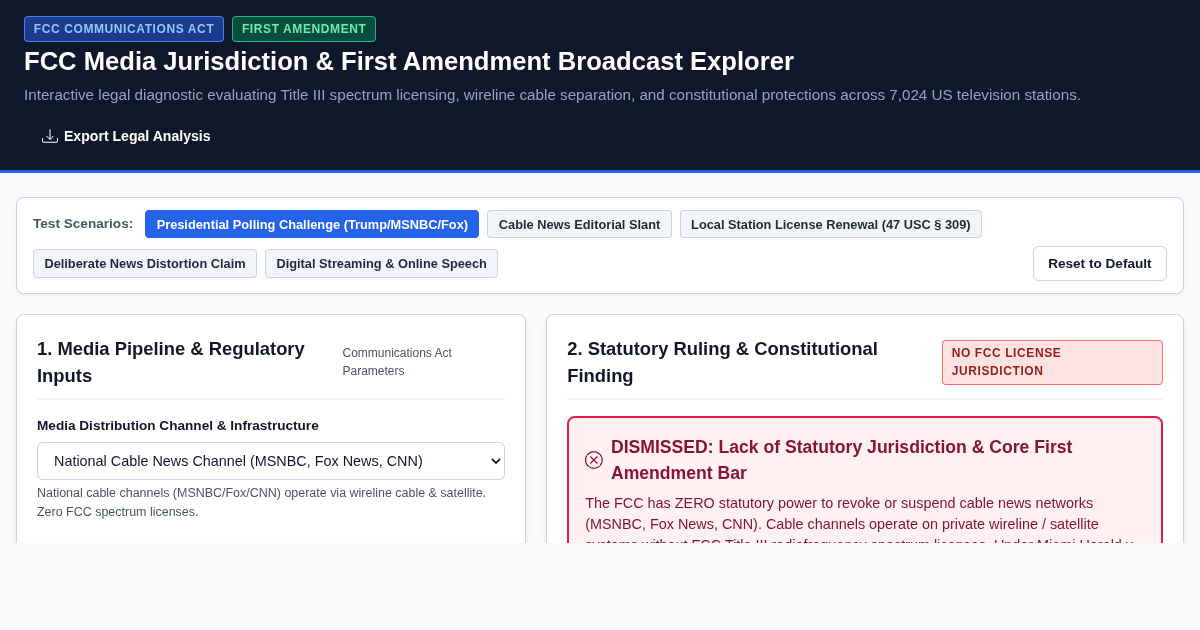 FCC Media Jurisdiction & First Amendment Broadcast Explorer preview