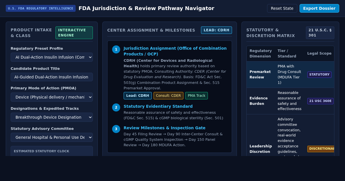FDA Jurisdiction & Review Pathway Navigator preview