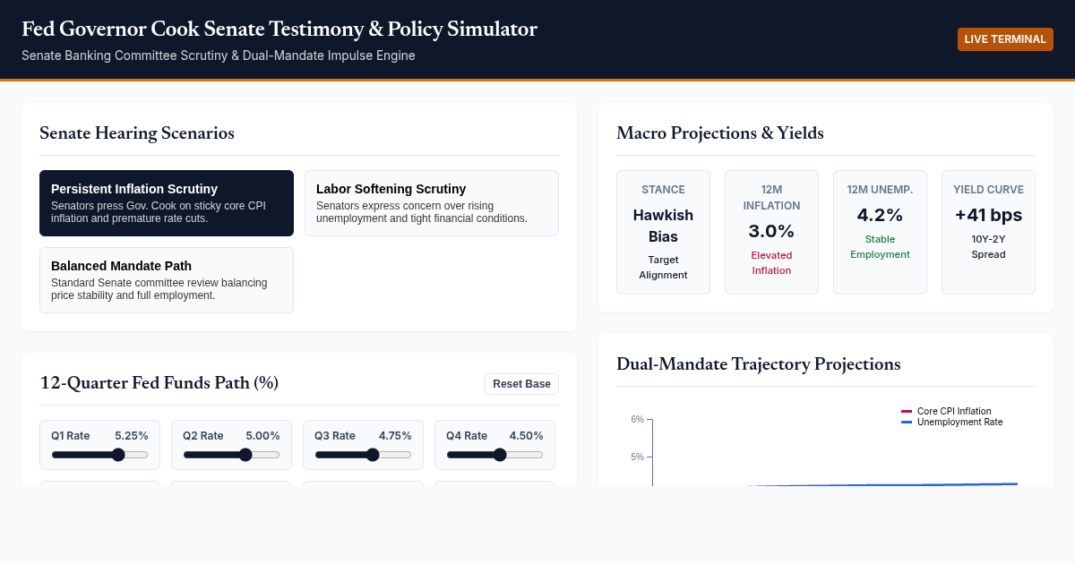 Fed Governor Cook Senate Testimony & Policy Simulator preview