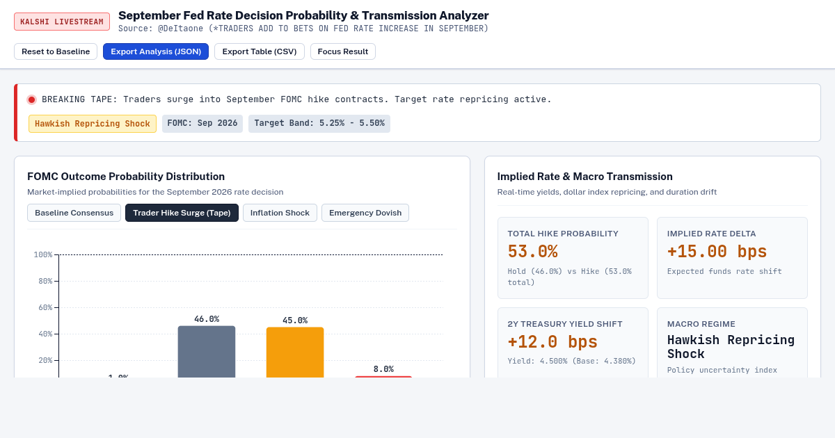 September Fed Rate Decision Probability & Yield Transmission Analyzer preview