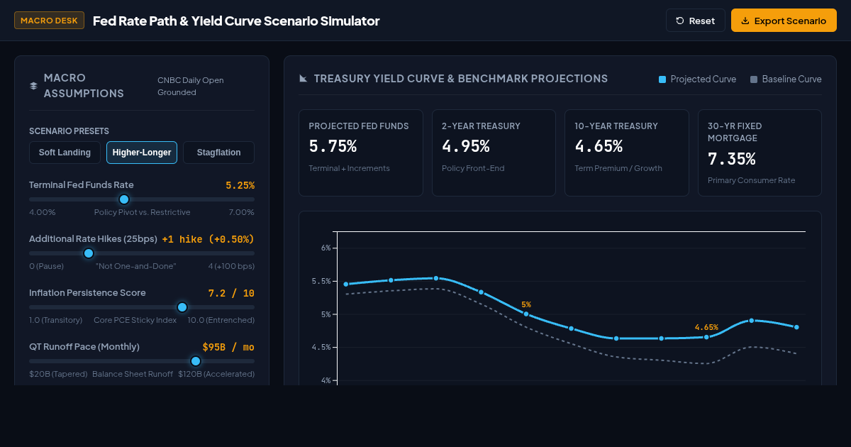 Fed Rate Path & Yield Curve Scenario Simulator preview