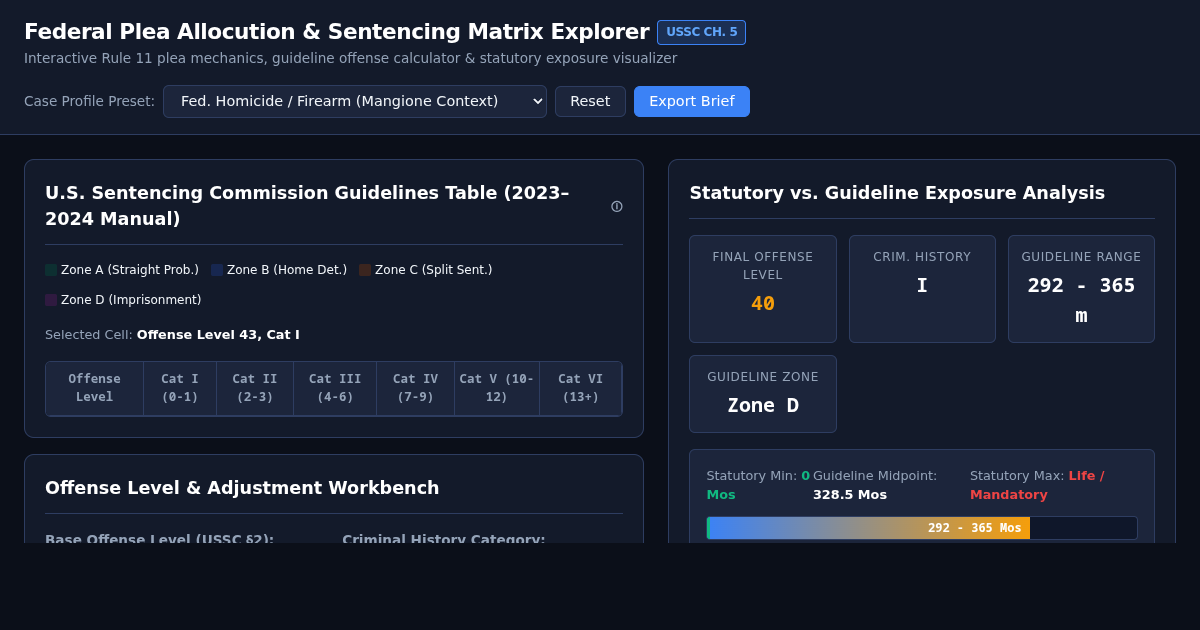 Federal Plea Allocution & Sentencing Matrix Explorer preview