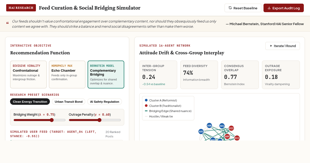 Feed Curation & Social Bridging Simulator preview