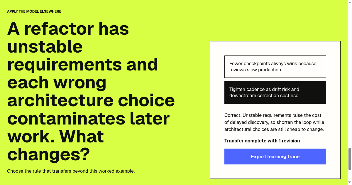 Feedback Loop Lab | Choose an AI checkpoint cadence preview