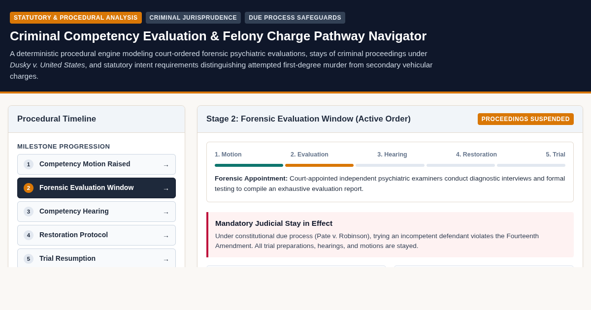 Criminal Competency Evaluation & Felony Charge Pathway Navigator preview