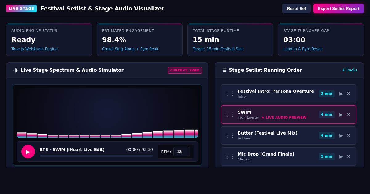 Music Festival Setlist & Stage Audio Visualizer | BTS iHeartFestival 2026 preview