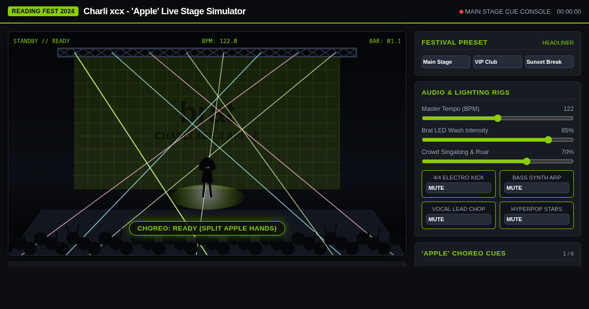 Reading Festival 'Apple' Live Stage Simulator - Charli xcx preview