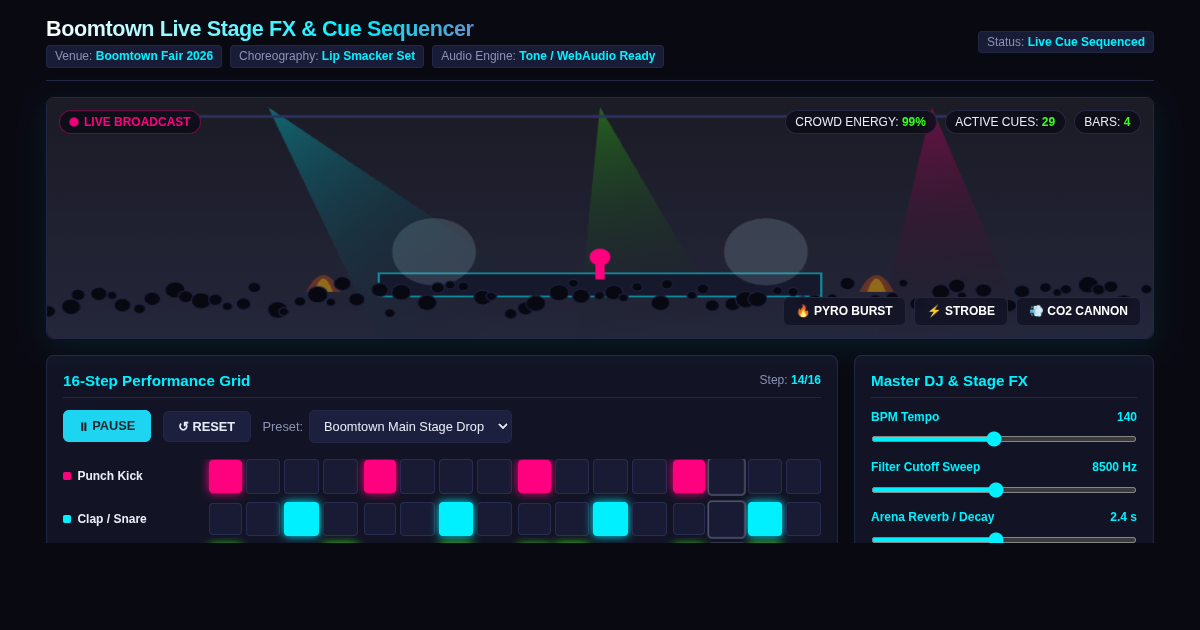 Boomtown Live Stage FX & Cue Sequencer preview