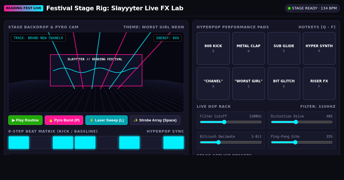 Festival Stage Rig: Slayyyter Live FX Lab preview