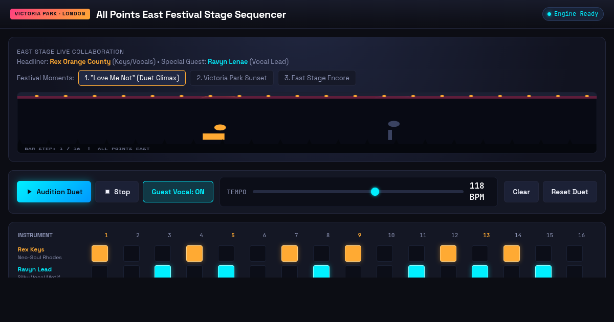 All Points East Festival Stage Sequencer & Setlist Mixer preview