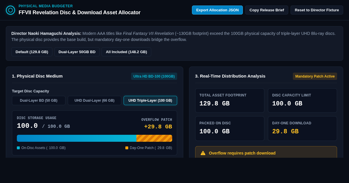 FFVII Revelation Disc & Download Asset Allocator preview