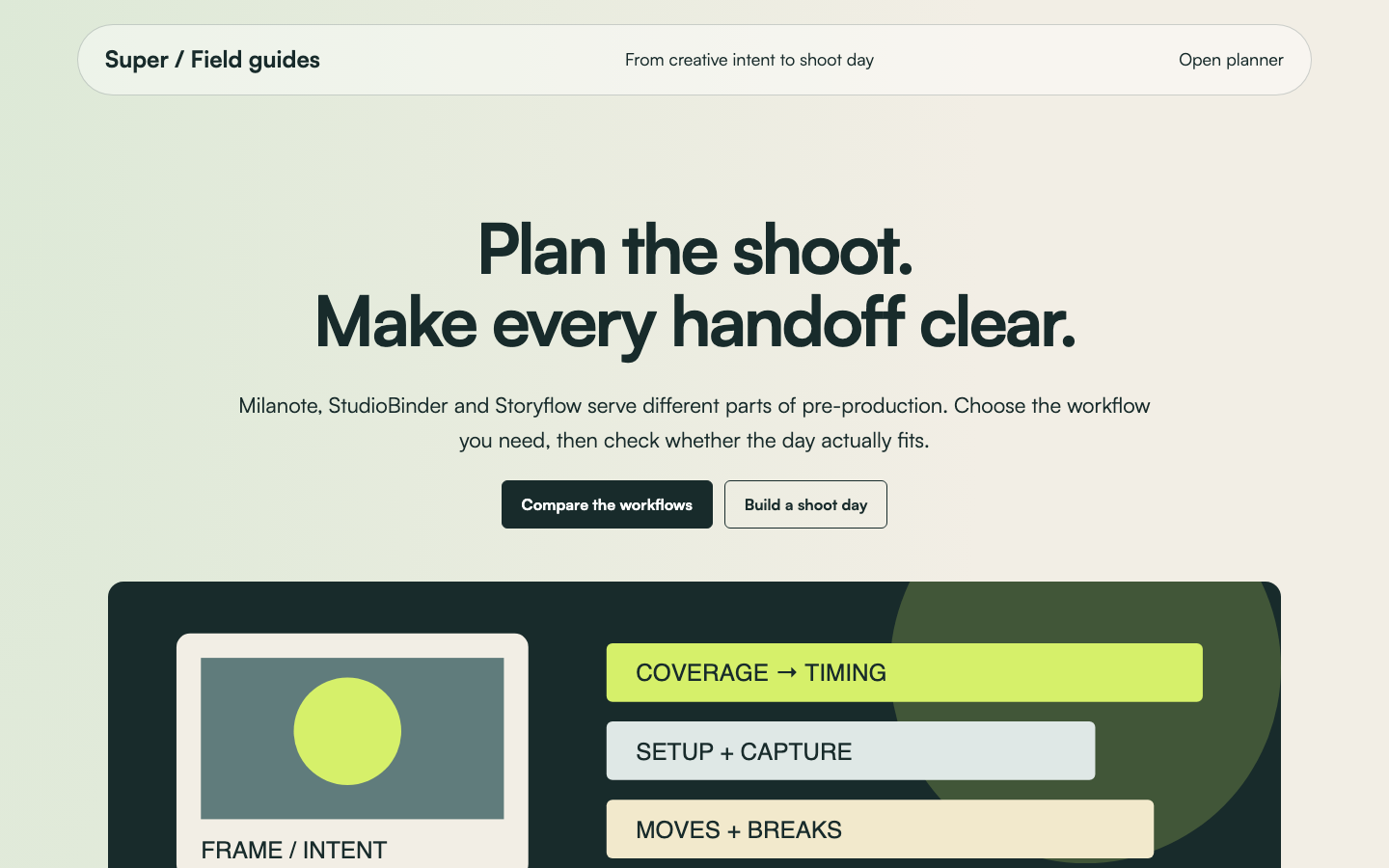 Shoot-day availability planner preview