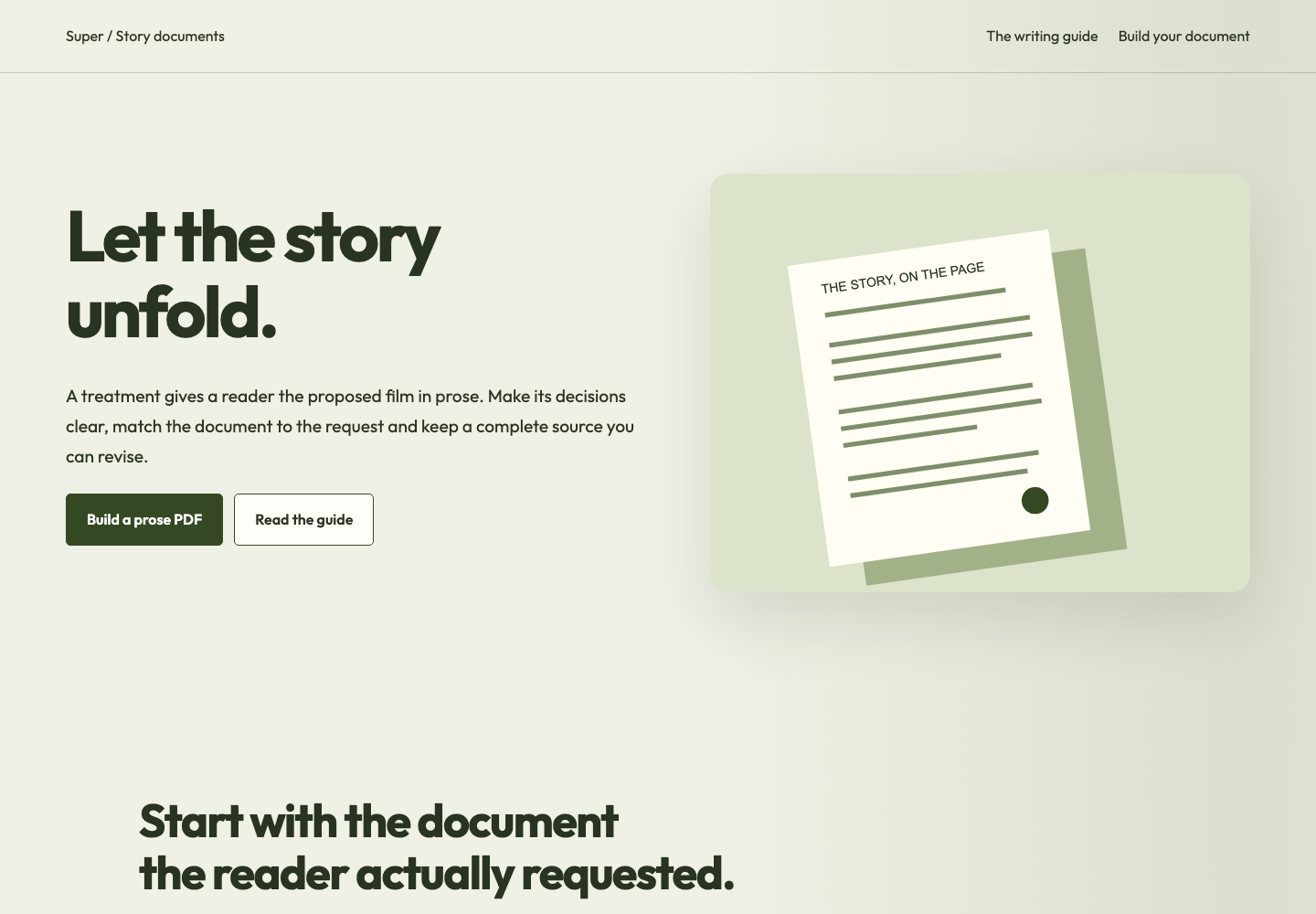 Film treatment document studio preview