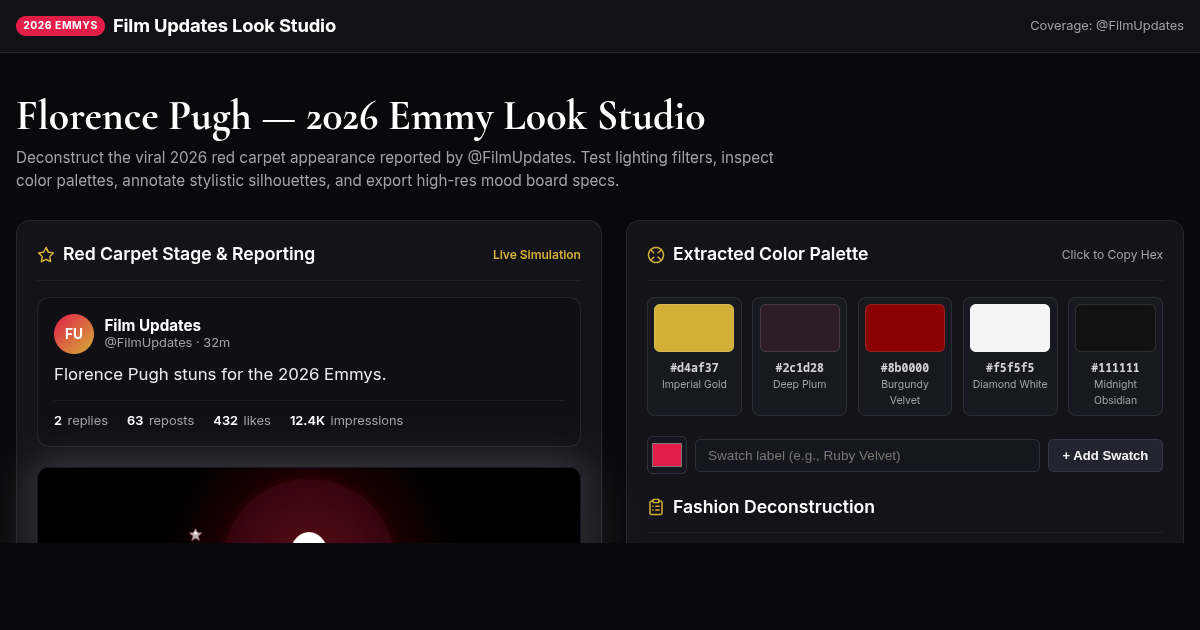 Film Updates Emmy Red Carpet Look Curator & Mood Board Studio preview