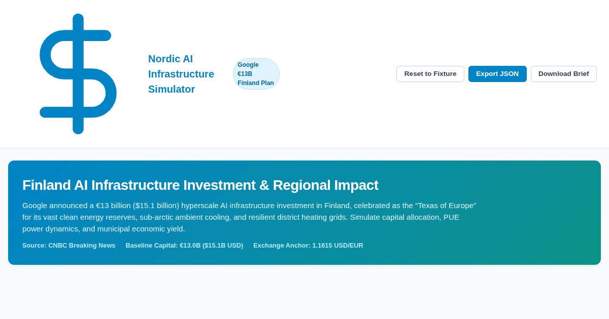Finland AI Infrastructure Investment & Regional Impact Model preview