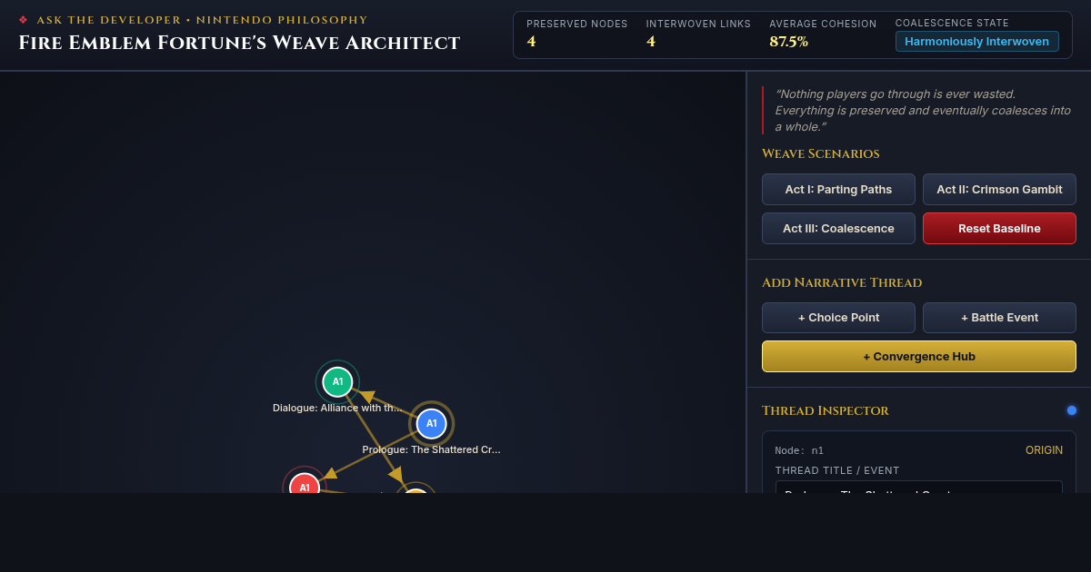 Fire Emblem Fortune's Weave Interwoven Narrative Architect preview