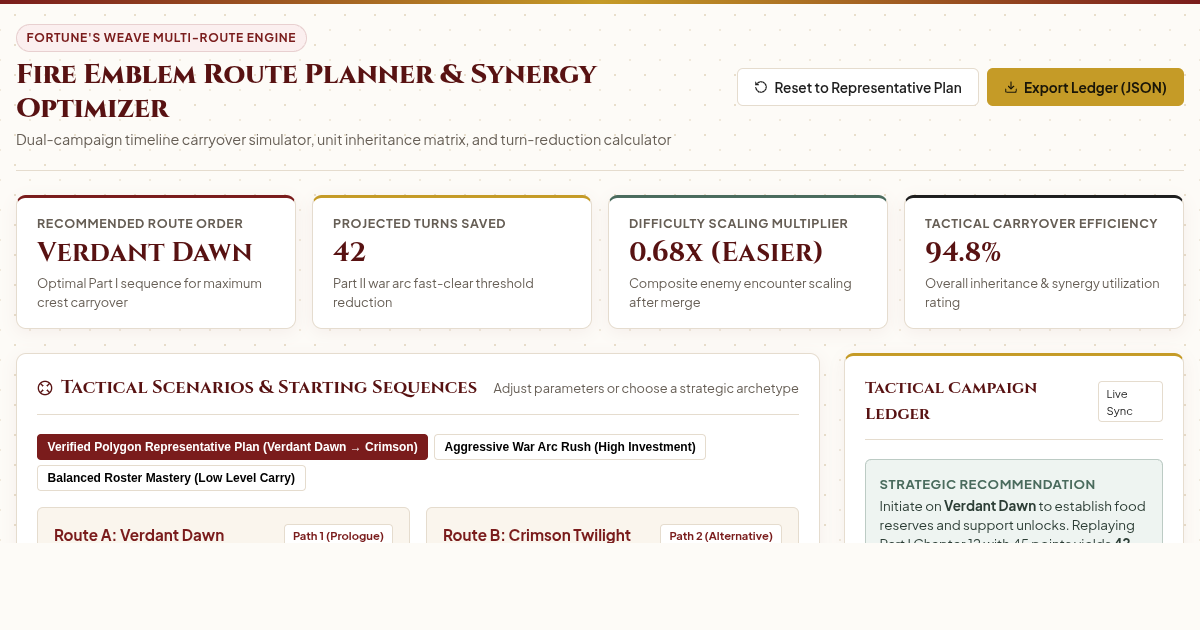 Fire Emblem Route Planner & Synergy Optimizer preview