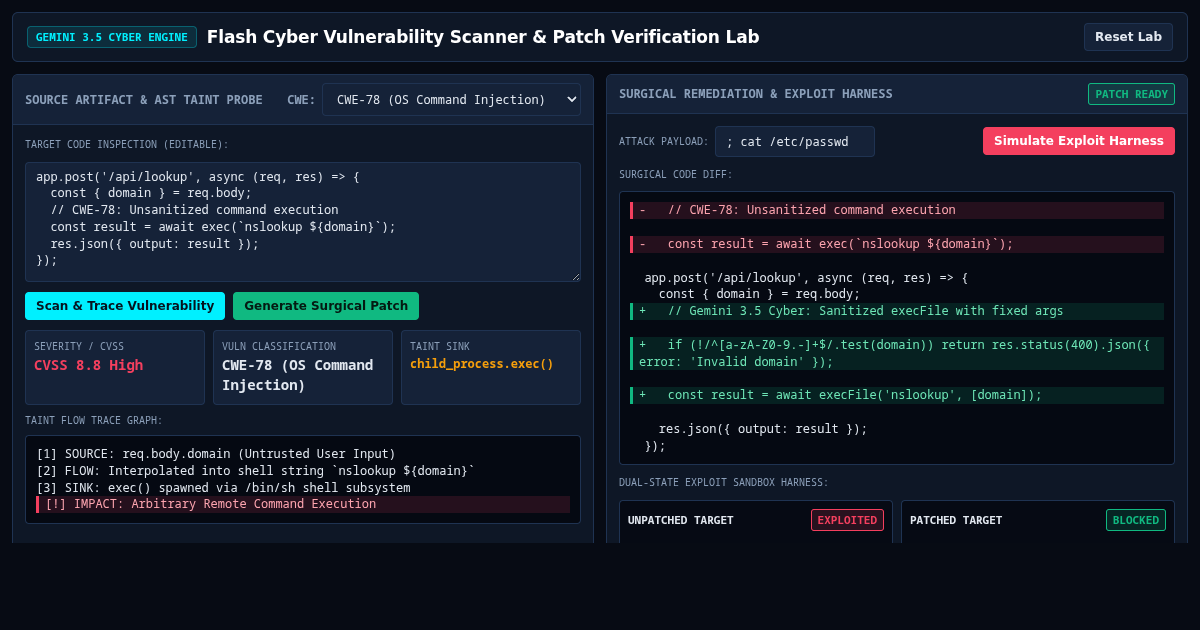 Flash Cyber Vulnerability Scanner & Patch Verification Lab preview