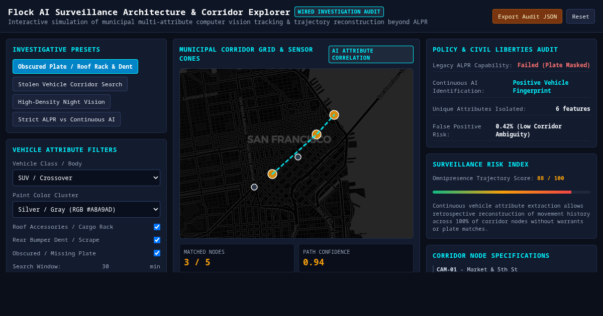 Flock AI Surveillance Architecture & Corridor Explorer preview