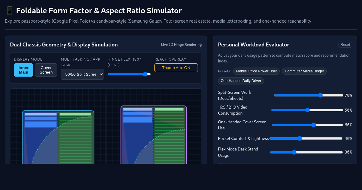 Foldable Display Aspect Ratio & Multitasking Simulator preview